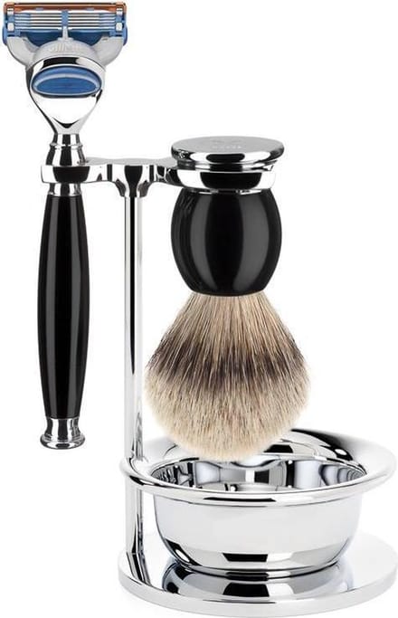 MÜHLE -Scheerset Sophist 4-delig - Zwart - Fusion