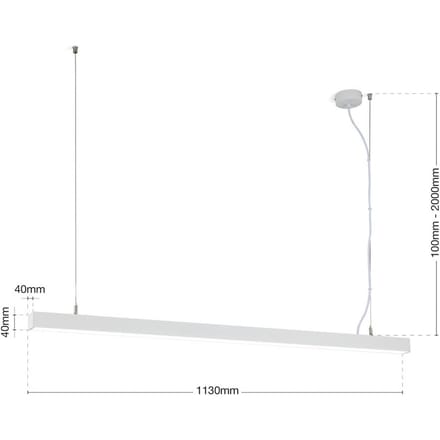 ORION LED plafondlamp Bounce, wit, lengte 113 cm, CCT, aluminium