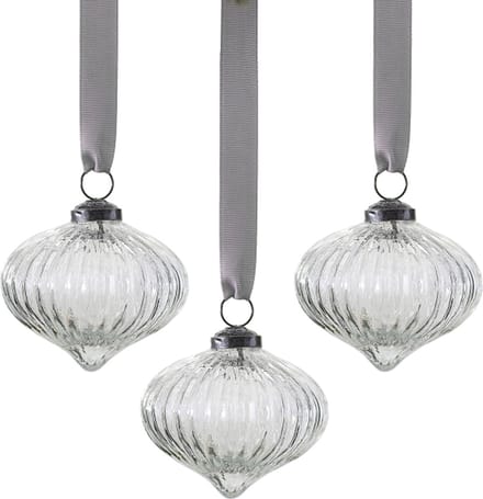 Ginger Ray - Ginger Ray - Glazen geribbelde kerstboomhangers
