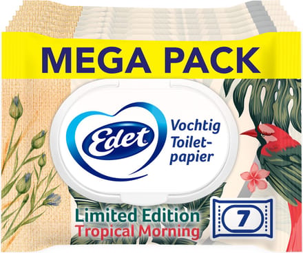 Edet Vochtig Wc Papier Tropical Morning - 7 x 42 = 294 vellen