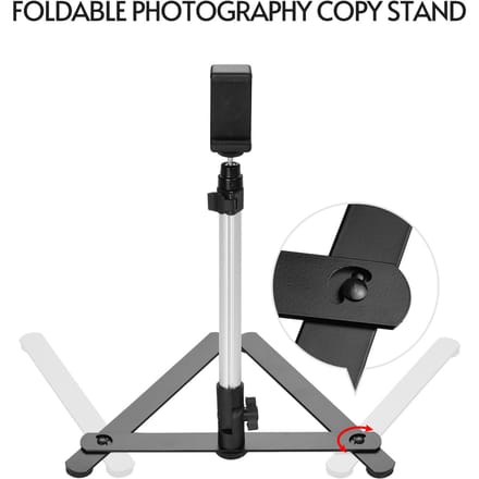 Kit de Support de Table pour Photographie et Livestreaming sur Téléphone avec Support Téléphone Réglable Télécommande Par-dessus black