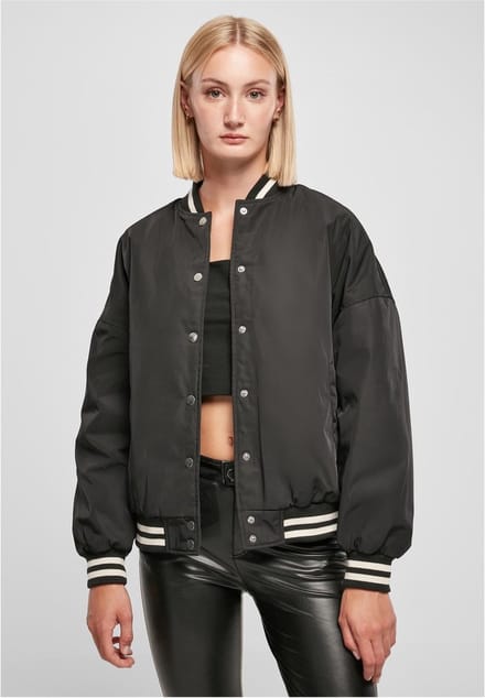 Urban Classics - Oversized Recycled College jacket - S - Zwart