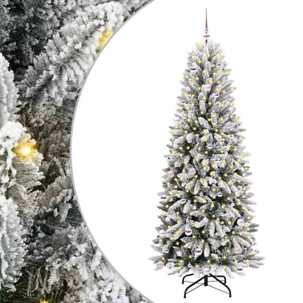 vidaXL - Kunstkerstboom - Wit - 240 - cm - PVC - en - plastic - en - staal - en - PE