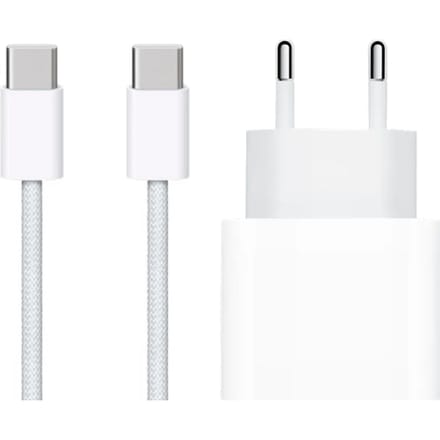 Apple Usb C Oplader 20W + Usb C Kabel 1m Nylon Wit