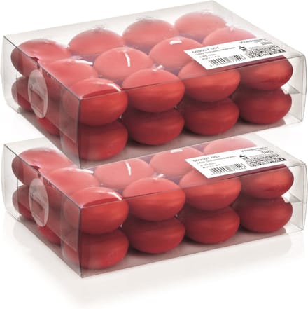 Trend candles Drijfkaarsen - 48x - rood - 4,5 cm - 4 branduren