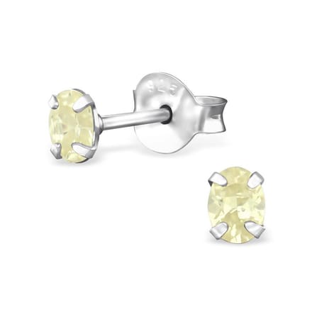 Amanto Oorbellen Foke Canary - 925 Zilver E-Coating - Ovaal - 3x4mm