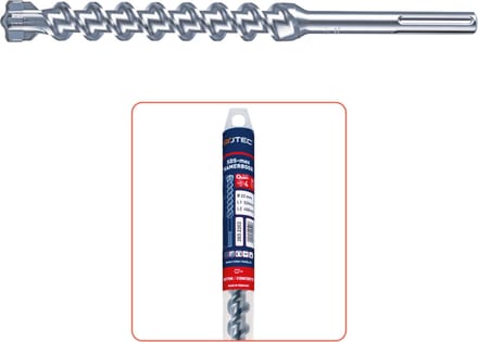 Rotec type 203 hamerboor, SDS-max, QUATTRO-X, 4-snijder, Ø 14 x 400 x 540 mm.
