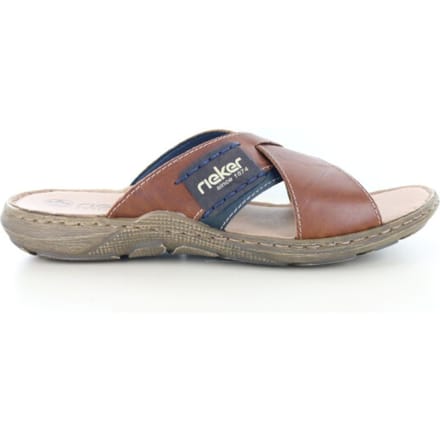 Rieker Slippers cognac Leer - Heren - Maat 46
