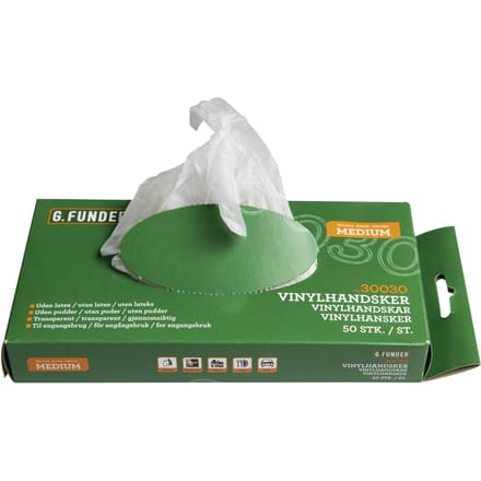 G.Funder Vinyl gloves size medium 50 pcs per pack