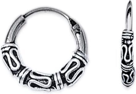 Amanto Oorbellen Finet XS - 925 Zilver Geoxideerd - Bali - 3mm - ∅12mm