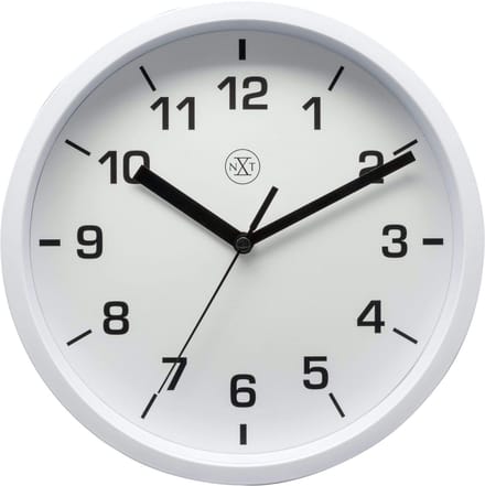 nXt Easy Small – Wandklok – 20 cm – Kunststof – Wit – Witte wijzerplaat