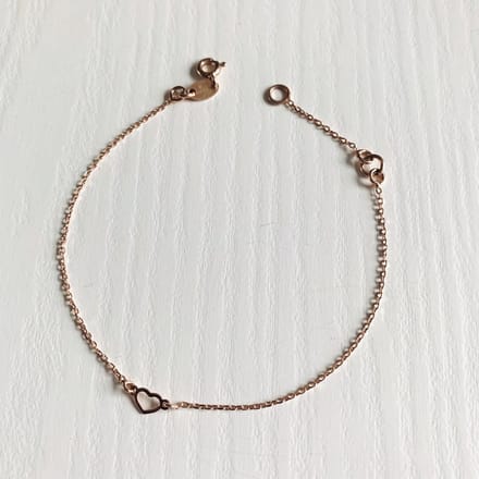 Minimalistische armband | Hart | Hartje | Rosekleurig | AG925 | Sterling Silver
