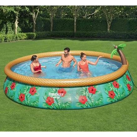 Bestway - Fast - Set - Zwembadset - Paradise - Palms - opblaasbaar - 457x84 - cm