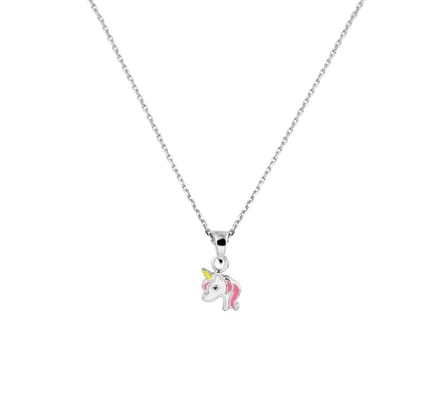 Zilver Gerhodineerde Collier eenhoorn 1 1330033