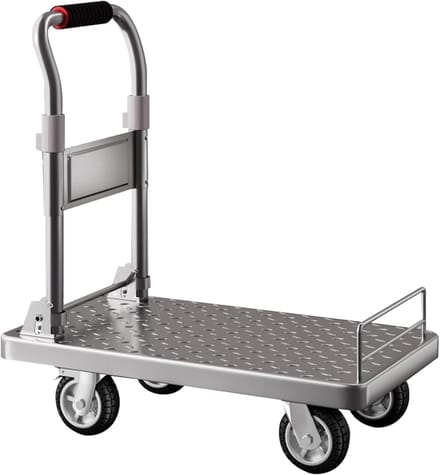 Vouwbare Platformwagen - Steekwagen Duwkar - Materiaal Transport - Met Remmen Afneembaar - Groot Compact