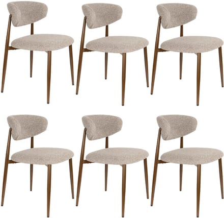 Housecraft Living Noor Eetkamerstoelen Bruin - Set van 6