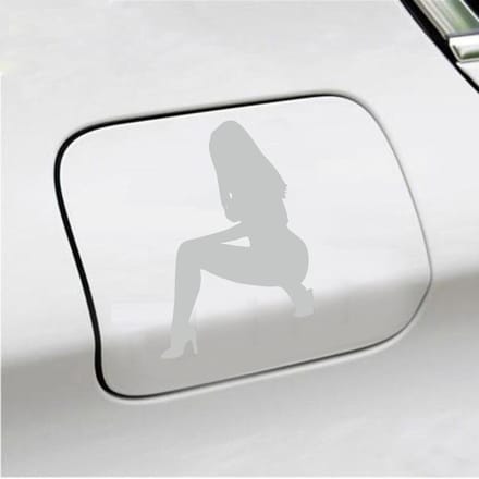 Bumpersticker - Vrouw - 14 X 10 - Licht Grijs