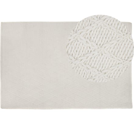 ERZIN - Laagpolig vloerkleed - Gebroken wit - 160 x 230 cm - Wol