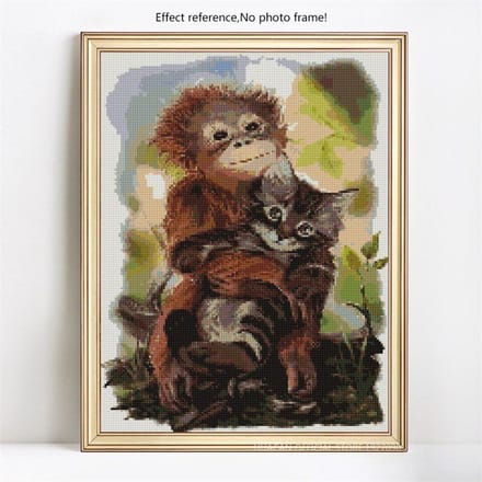 Diamant broderie Animal rond complet 5D bricolage image strass 20X30CM gray