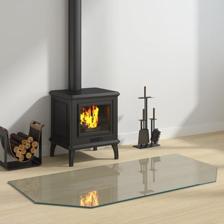 vidaXL Vuurplaats Glazen Plaat Transparant 120 x 60 cm Glas