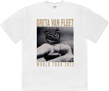 Greta Van Fleet - World Tour Butterfly Heren T-shirt - S - Wit
