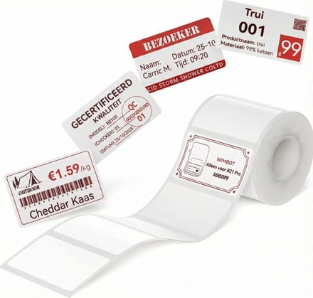 Niimbot labelprinterrol voor B21 Pro 300DPI - 50x30mm - 1 rol met 230 labels - wit