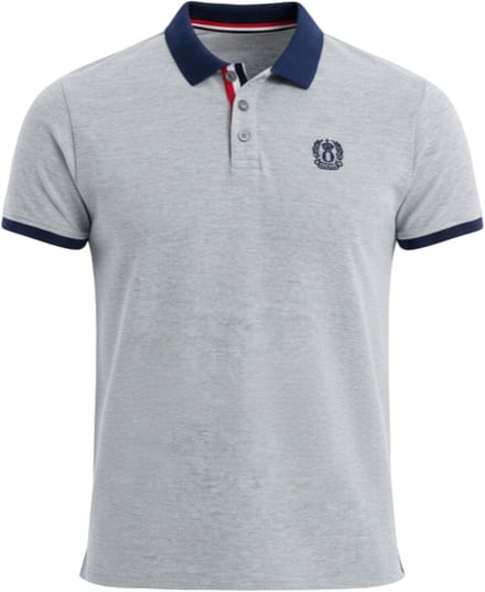 OMBRE Polo - Regular Fit - Katoen - Korte Mouw Lichtgrijs Gemêleerd S