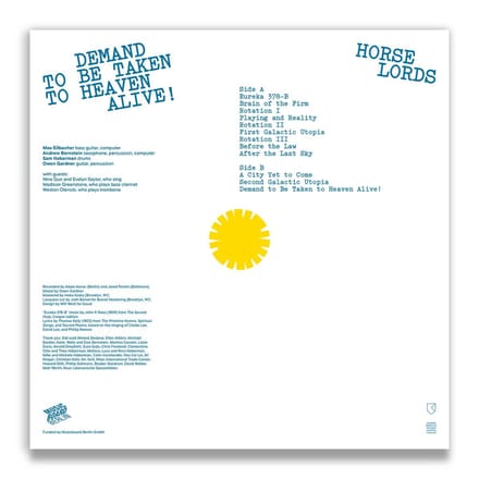 Horse Lords - Demand To Be Taken To Heaven Alive! (LP)