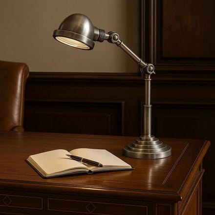 KS Verlichting Nano Bureaulamp Antiek Zilver
