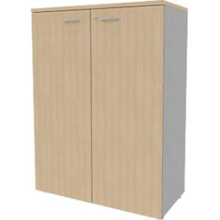 Kast ARLON OFFICE, 3 ordnerhoogtes, afsluitbaar, B 900 x D 450 x H 1232 mm, eikenhouten afwerking/aluminium