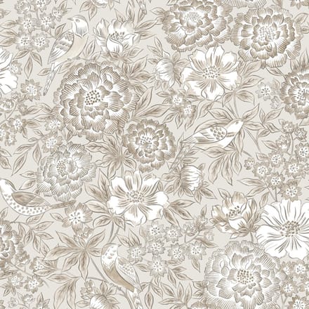 Boråstapeter Vliesbehang 5526 - Swedish Grace - Botanisch Beige - 53cm x 10.05m
