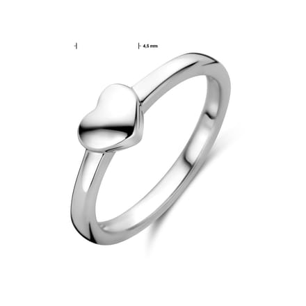 Gerhodineerd Zilver Ring Hart 1338081