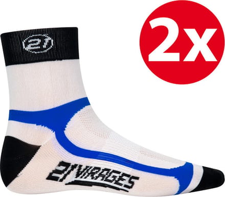 2 paar 21Virages sokken #4 blauw - 32-36