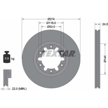 Remschijf TEXTAR 92136300