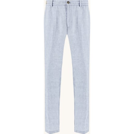 Chino broek in linnen met coulisse man blauw