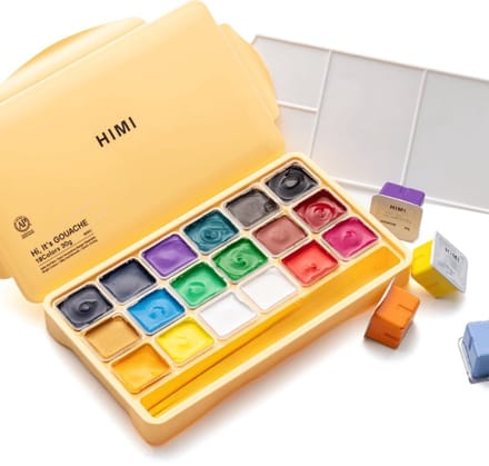 HIMI - Gouache - set van 18 kleuren - 30gr - Geel