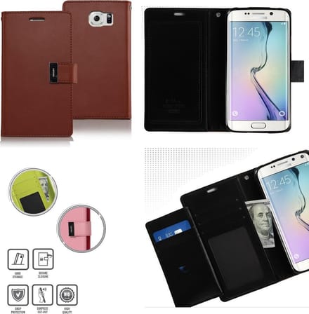 Mercury Rich Dairy wallet case hoesje Samsung Galaxy S6 bruin