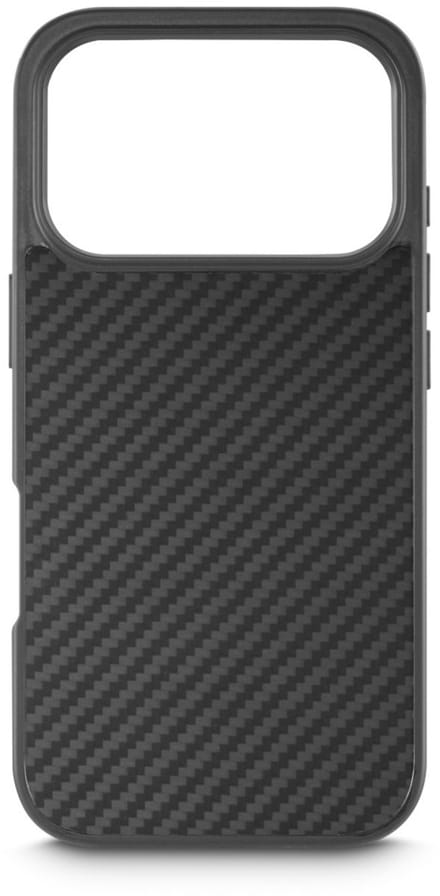 BlackRock hoesje geschikt voor Iphone 17 Pro Max - Robust Carbon Cover - Zwart