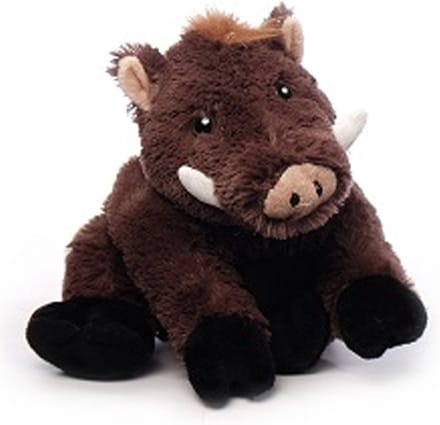 Inware pluche wild zwijn knuffeldier - bruin - staand - 25 cm - Dieren knuffels