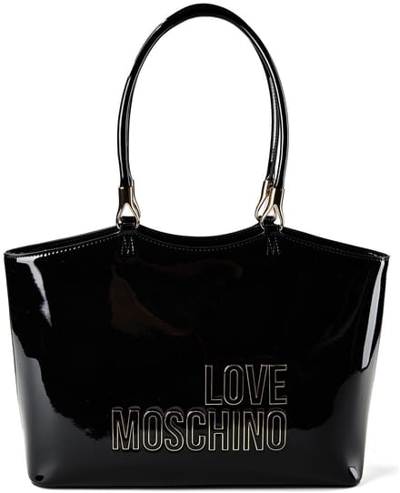 Love Moschino Enameled Logo Shopper Tas 35 cm - 9 L - black