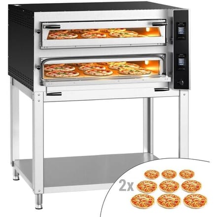 GGM Gastro Elektro Pizzaofen - 9+9x 35cm (Breit) - Digital - inkl. Untergestell