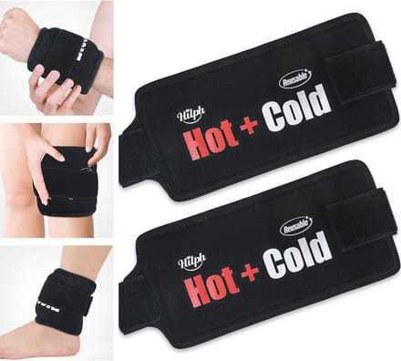 Koelpads voor Blessures - Koud en Warm Kompres, 2 Stuks, Gel Koelkussen met Klittenbandsluiting