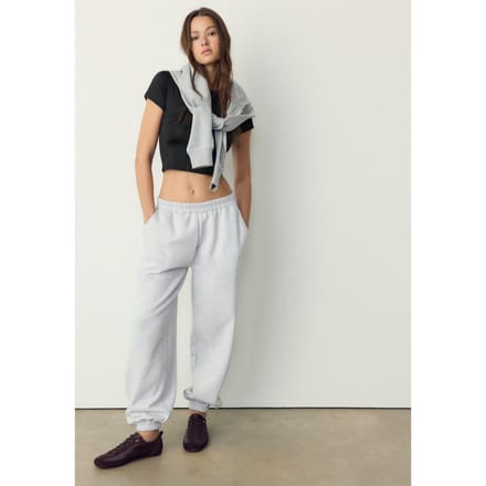 Stradivarius Boyfriend joggingbroek  Grijs melange M