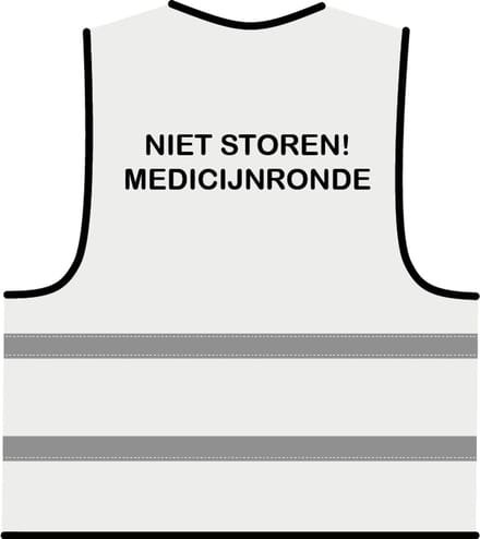 Medicatie hesje wit - polyester - one size maat - reflecterend