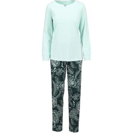 Katoenen dames pyjama lichtgroen Ringella - Groen - Maat - 46