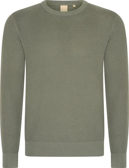 Mario Russo Waffle Pullover - Trui Heren - Sweater Heren - Agave Groen - M