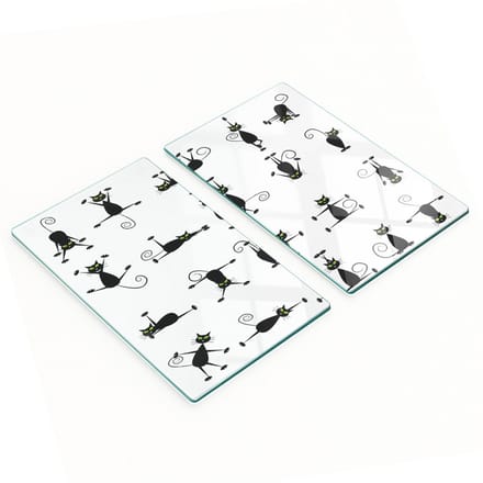 Multifunctionele decoratieve keukenplanken van gehard glas met kattenmotief, 2x30x52 cm