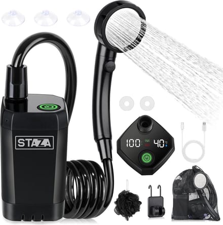 Camping Douche - Oplaadbare Accu - Elektrische Outdoor Douchepomp - Buiten Douche - LED Display - Staza