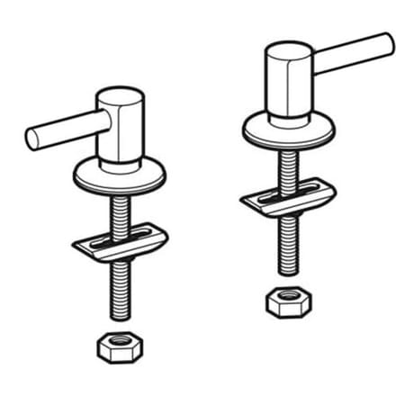 Geberit set hinges for toilet seat mounting from above 598018000