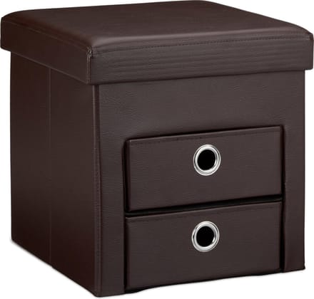 Poef met opberguimte - 40 l - bruin
